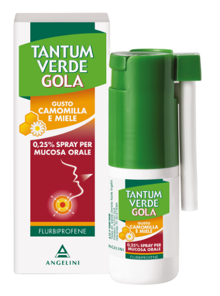 TANTUM VERDE GOLA*spray mucosa orale 15 ml 0,25% gusto camomilla e mie