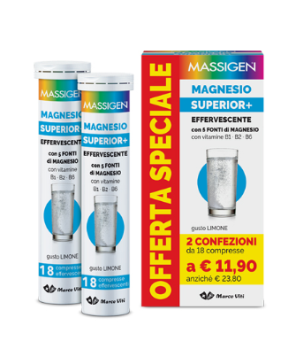 MASSIGEN MAGNESIO SUPERIOR 18+18 COMPRESSE EFFERVESCENTI