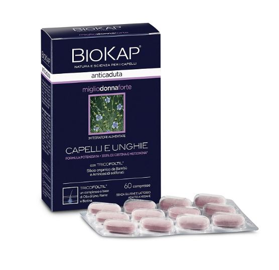 BIOKAP ANTICADUTA MIGLIO DONNA FORTE CON TRICOFOLTIL 60 COMPRESSE