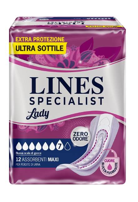 ASSORBENTI PER INCONTINENZA LINES SPECIALIST LADY 12 PEZZI