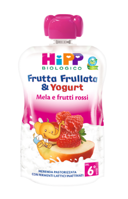 HIPP BIO FRUTTA FRULLATA YOGURT MELA FRUTTI ROSSI 90 G