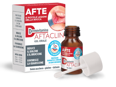 DERMOVITAMINA AFTACLIN GEL ORALE 7 ML CONTRO DOLORE E BRUCIONE SENZA Z