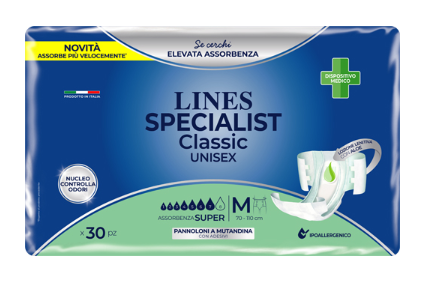 PANNOLONE A MUTANDA LINES SPECIALIST CLASSIC SUPER MM 30 PEZZI