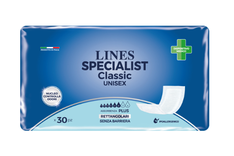 PANNOLONE RETTANGOLARE LINES SPECIALIST CLASSIC SENZA BARRIERA 30 PEZZ