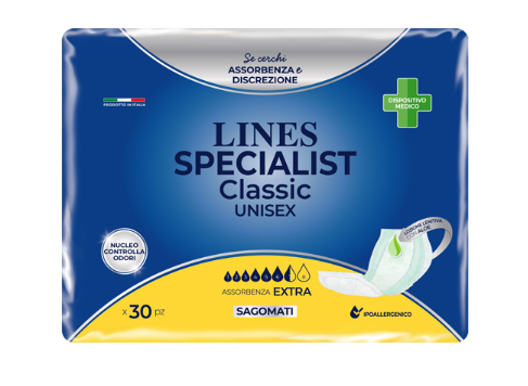 PANNOLONE LINES SPECIALIST CLASSIC SAGOMATO EXTRA 30 PEZZI