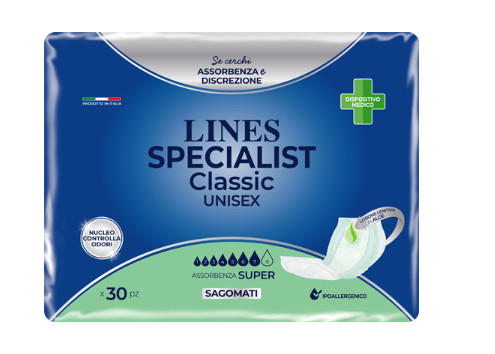 PANNOLONE LINES SPECIALIST CLASSIC SAGOMATO SUPER 30 PEZZI