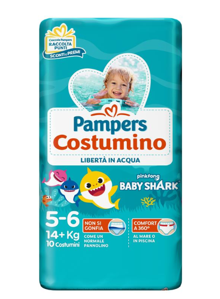 PAMPERS COSTUMINO BABY SHARK CP S 5-6 10 PEZZI