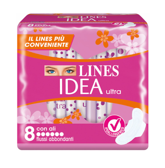 IDEA ULTRA ASSORBENTE FLUSSI ABBONDANTI CON ALI 8 PEZZI