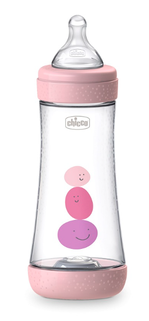 CHICCO BIBERON PERFECT 5 GIRL 300 ML IN SILICONE 3 FORI