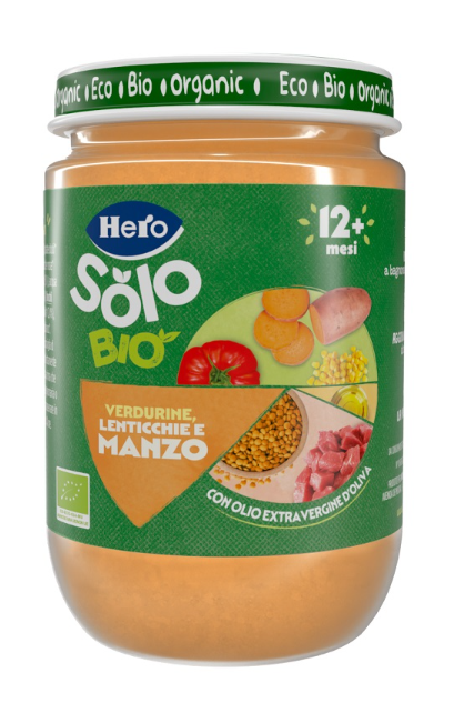 HERO SOLO OMOGENEIZZATO VERDURINE LENTICCHIE MANZO 100% BIO 190 G