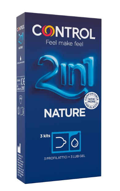 CONTROL 2IN1 NATURE 2,0 + NATURE LUBE 3 + 3 PEZZI