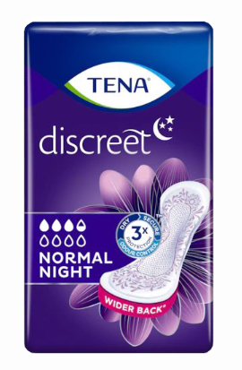 ASSORBENTE TENA DISCREET NORMAL NIGHT 10 PEZZI