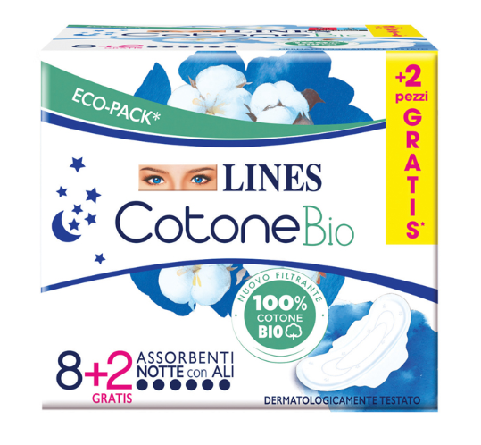 LINES COTONE BIO ULTRA NOTTE 8+2 PEZZI