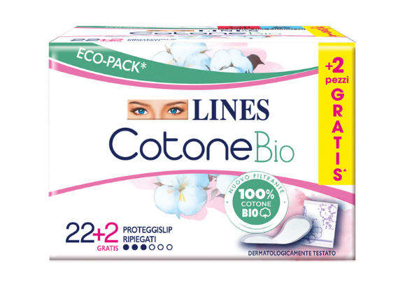 LINES COTONE BIO SALVASLIP RIPIEGATI 24 PEZZI