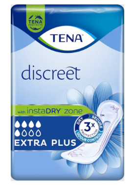 ASSORBENTE INCONTINENZA LEGGERA TENA DISCREET EXTRA PLUS 16 PEZZI