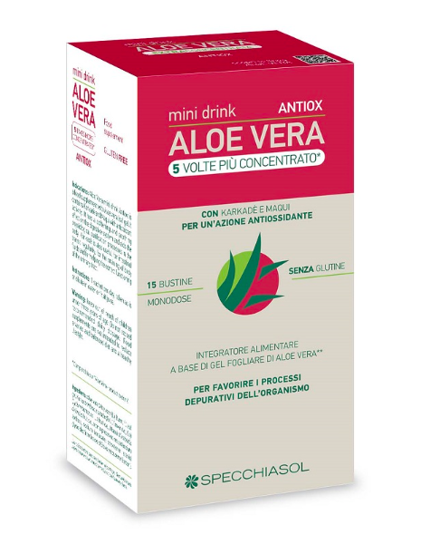 ALOE VERA ANTIOX MINI DRINK 5 VOLTE PIU' CONCENTRATO 15 BUSTINE DA 10