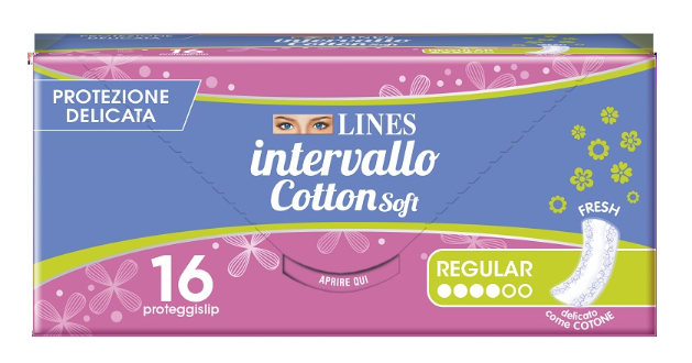 PROTEGGISLIP LINES INTERVALLO COTTON SOFT FRESH DISTESI 16 PEZZI