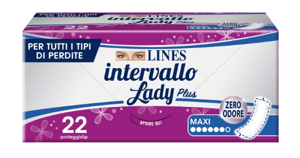 PROTEGGISLIP LINES INTERVALLO LADY PLUS MAXI 22 PEZZI