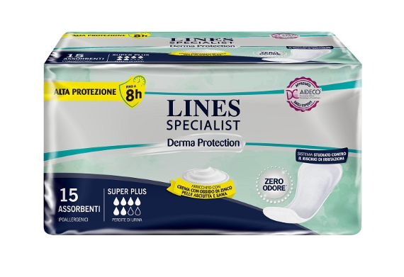 PANNOLONE PER INCONTINENZA LINES SPECIALIST DERMA SAGOMATO ANATOMICO S