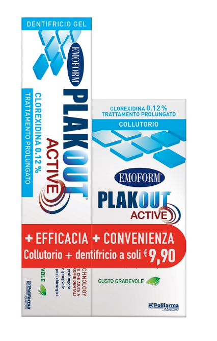 EMOFORM PLAK OUT ACTIVE CLOREXIDINA 0,12% COLLUTORIO 200 ML + DENTIFRI