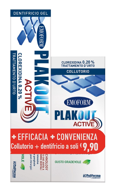 EMOFORM PLAK OUT ACTIVE CLOREXIDINA 0,20% COLLUTORIO 200 ML + DENTIFRI