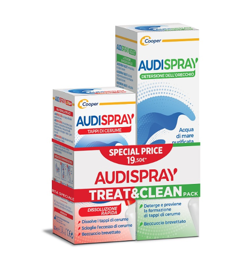 AUDISPRAY BIPACK TREAT&CLEAN ADULT SPRAY 50 ML + ULTRA SPRAY 20 ML