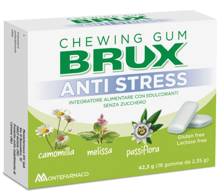 BRUX ANTISTRESS CHEWING GUM 18 GOMME