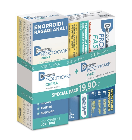 DERMOVITAMINA PROCTOCARE BIPACK PROCTOCARE FAST 30 COMPRESSE + PROCTOC