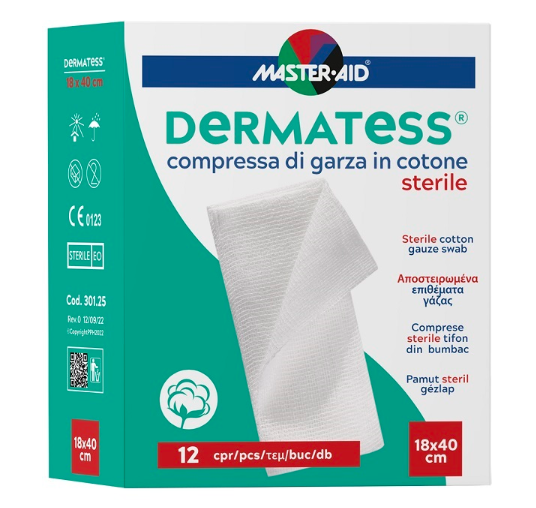 GARZA IDROFILA DERMATESS COTONE 18X40 12 PEZZI