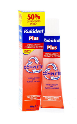 KUKIDENT PLUS COMPLETE CREMA ADESIVA PER PROTESI DENTARIE 70 G-OUTLET