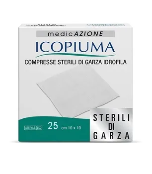 ICOPIUMA GARZA COMPRESSA IDROFILA 10X10CM 25 PEZZI