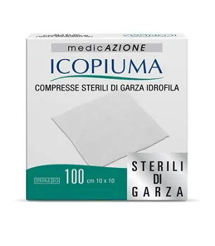ICOPIUMA GARZA COMPRESSA IDROFILA 10X10CM 100 PEZZI