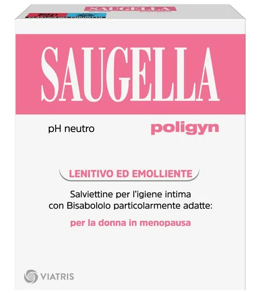 SAUGELLA POLIGYN PH NEUTRO SALVIETTINE IGIENE INTIMA LENITIVO ED EMOLLIENTE 10 PEZZI
