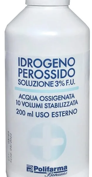 PEROSSIDO IDROGENO 3% 200 ML ACQUA OSSIGENATA 10 VOLUMI STABILIZZATA