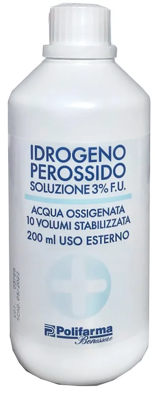 PEROSSIDO IDROGENO 3% 200 ML ACQUA OSSIGENATA 10 VOLUMI STABILIZZATA