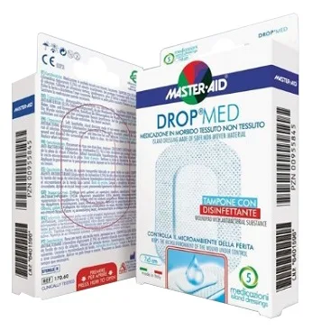 MEDICAZIONE COMPRESSA AUTOADESIVA DERMOATTIVA IPOALLERGENICA AERATA MASTER-AID DROP MED 10,5X25 3 PEZZI