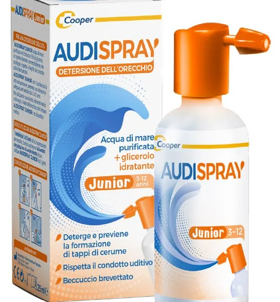 SOLUZIONE DI ACQUA DI MARE IPERTONICO AUDISPRAY JUNIOR IGIENE ORECCHIO SPRAY SENZA GAS 25 ML
