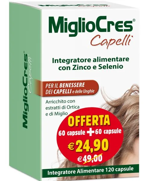 MIGLIOCRES CAPELLI 60 CAPSULE + 60 CAPSULE PROMOZIONE