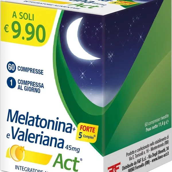 MELATONINA+FORTE 5 COMPLEX E VALERIANA ACT 60 COMPRESSE