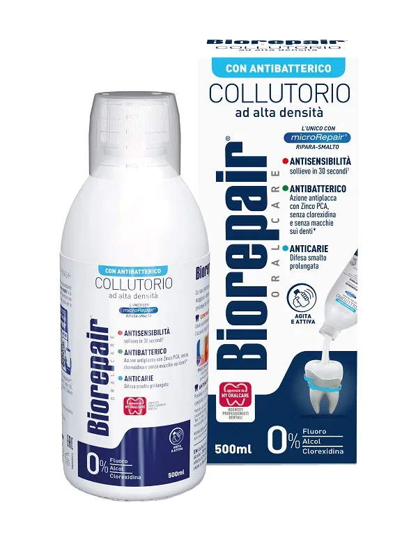 BIOREPAIR ORAL CARE COLLUTORIO ALTA INTENSITA' 3IN1 ANTISENSIBILITA', ANTIBATTERICO, ANTICARIE 500 ML
