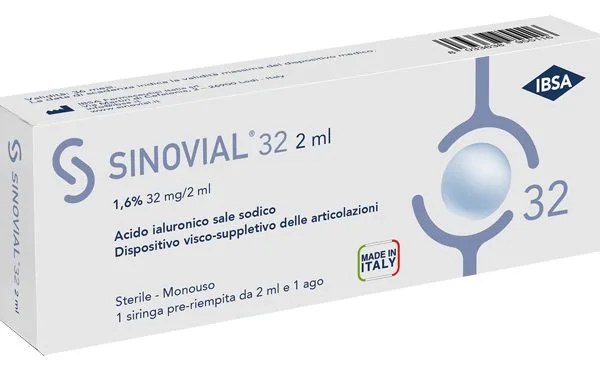 SIRINGA INTRA-ARTICOLARE SINOVIAL 32 ACIDO IALURONICO SALE SODICO 1,6% 32MG/2ML 2ML + AGO 21 GAUGE