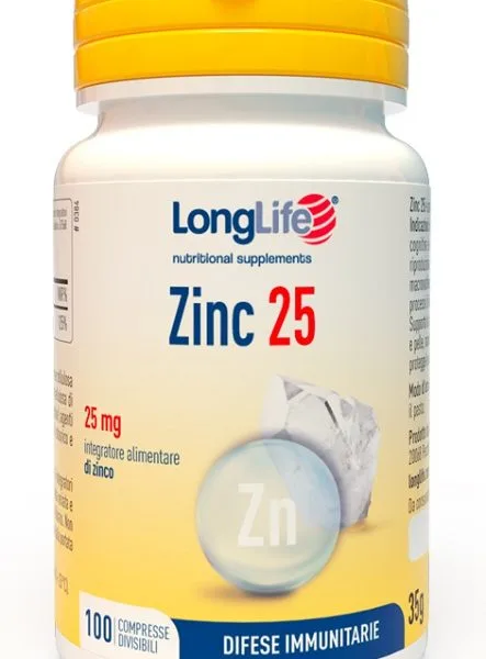 LONGLIFE ZINC 25 MG 100 COMPRESSE DIVISIBILI