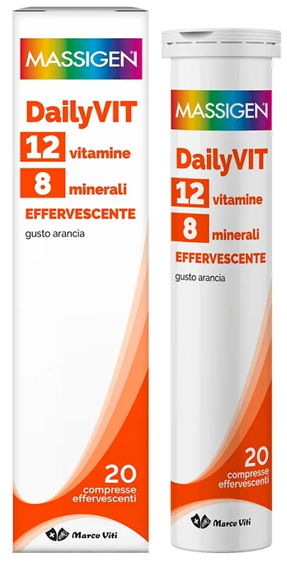 MASSIGEN DAILYVIT 12 VITAMINE 8 MINERALI EFFERVESCENTE 20 COMPRESSE