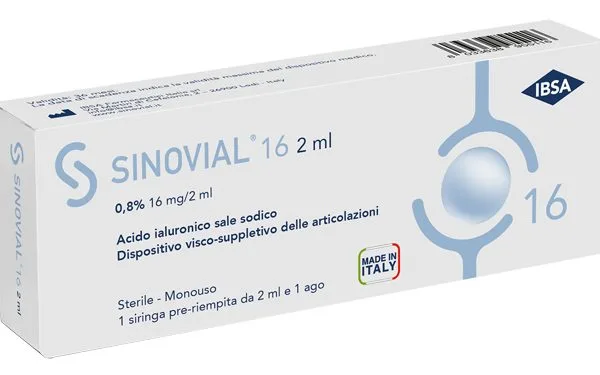 SIRINGA INTRA-ARTICOLARE SINOVIAL 16 ACIDO IALURONICO SALE SODICO 0,8% 16MG/2ML 2ML + AGO 21 GAUGE