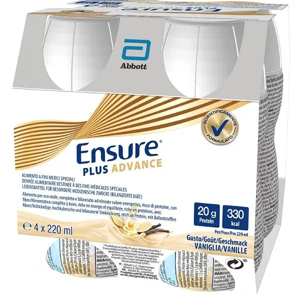 ENSURE PLUS ADVANCE VANIGLIA 4 BOTTIGLIE DA 220 ML