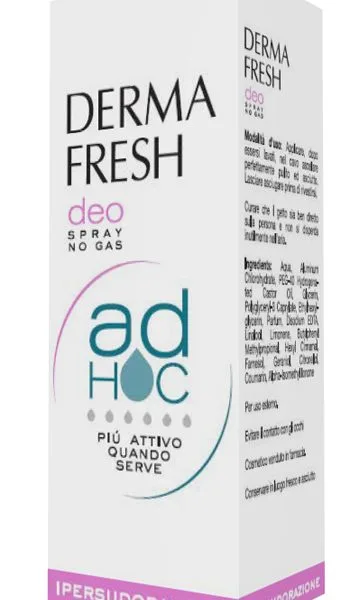 DERMAFRESH DEO SPRAY NO GAS AD HOC IPERSUDORAZIONE DEODORANTE 100 ML