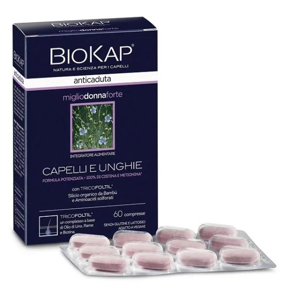 BIOKAP ANTICADUTA MIGLIO DONNA FORTE CON TRICOFOLTIL 60 COMPRESSE