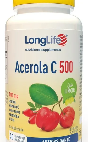 LONGLIFE ACEROLA C500 LIMONE 30 COMPRESSE MASTICABILI