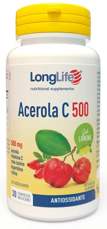 LONGLIFE ACEROLA C500 LIMONE 30 COMPRESSE MASTICABILI