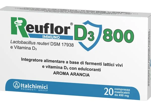 REUFLOR D3 800 20 COMPRESSE MASTICABILI AROMA ARANCIA